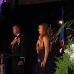 Lt. Gen. Robert Williams leads 2018 Annual Dinner and Awards Ceremony attendees in the Pledge of Allegiance.